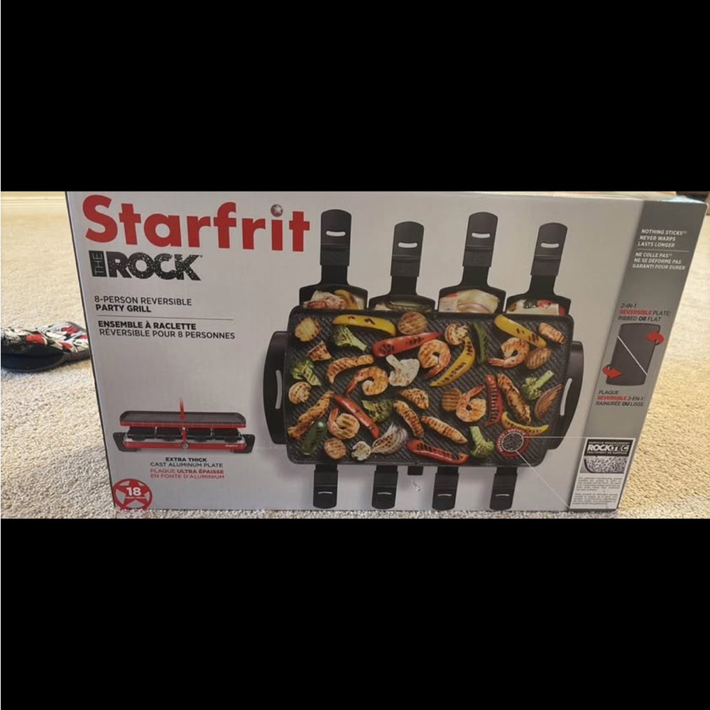 Starfrit The Rock Reversible Party Grill - Black